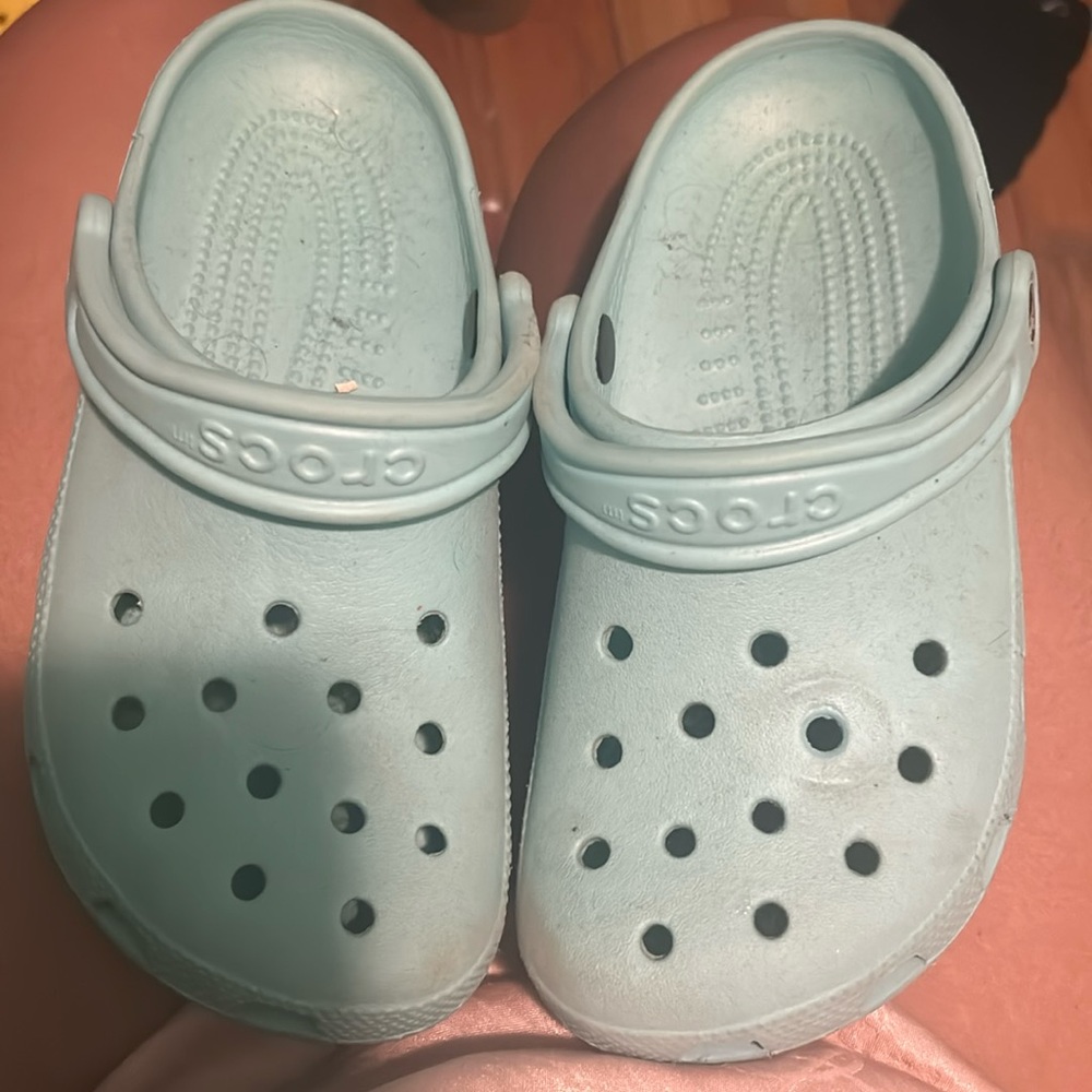 light blue crocs